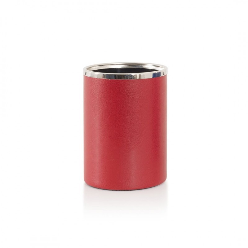 Intempo Bicchiere Portapenne Ecopelle Color Pocket Rosso