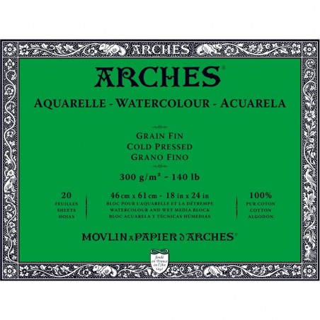 Arches Blocco  46x61 Fogli 20 Gr. 300 Grana Fine
