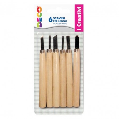 Scavini Manico Legno Pezzi 6