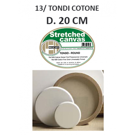 Telaio Telato Tondo D. 20 Cm Grana Fine Cotone/poliestere - Preparazione Universale