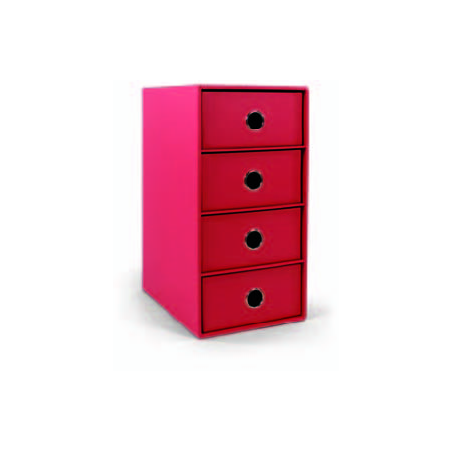 Scatola 4 Cassetti 250x175x320mm Soho Rosso 36