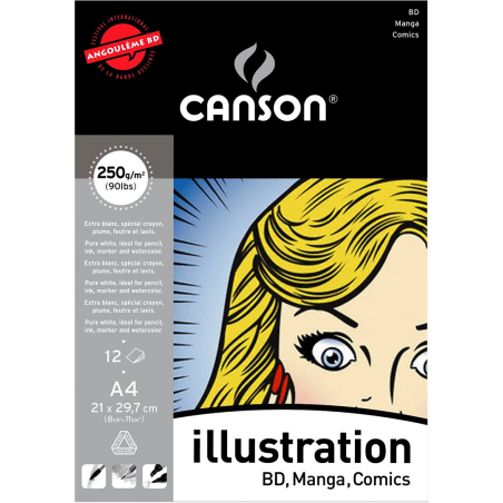 Blocco Collato Illustration/bd A4 12 Fogli 250 G/m2
