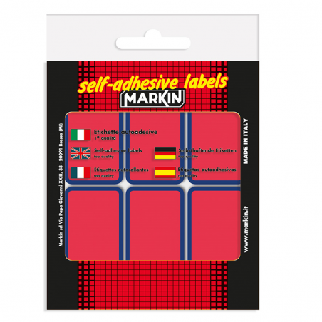 Markin Etichette Adesive Fluo 70x37 Per Libri Rosso