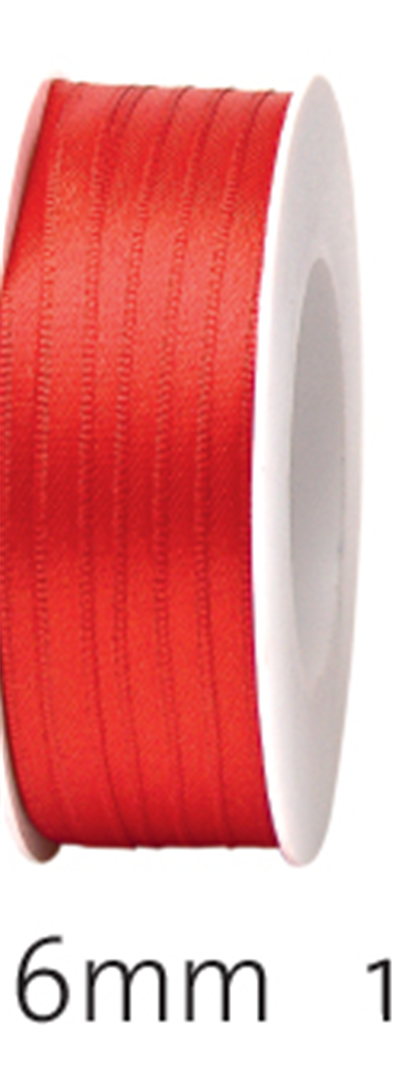 Nastro Doppio Raso 50mtx6mm 20-Rosso — immagine 2