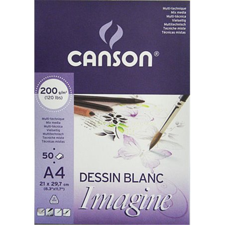 Blocco Imagine A4 50 Fogli 200 Grammi Collato 1 Lato