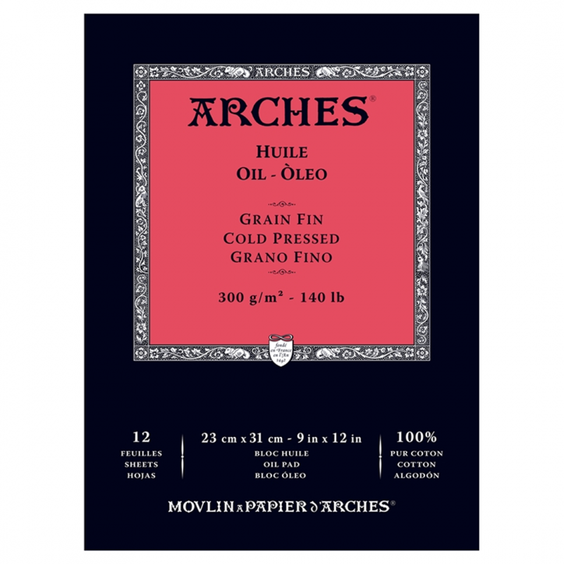 Arches Blocco 23x31 Fogli 12 Gr. 300 Per Olio Grana Fine