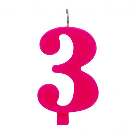 Candela Torta Numero Scintilla  9.5cm Fucsia 3