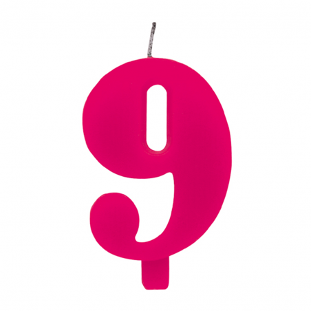 Candela Torta Numero Scintilla  9.5cm Fucsia 9