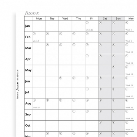 Planner Annuale Personal Inglese Carta Bianca