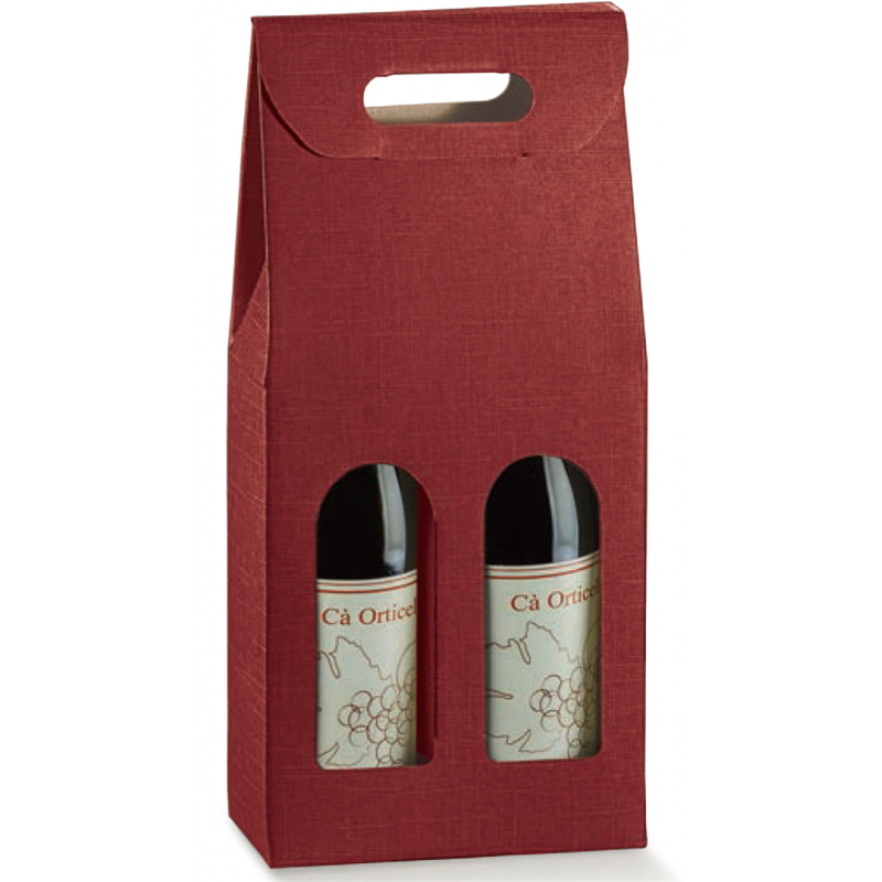 Selezione Vertecchi 30 Pcs Pack Scatola 2 Bottiglie Vino 180x90x385mm (7) Seta Bordeaux