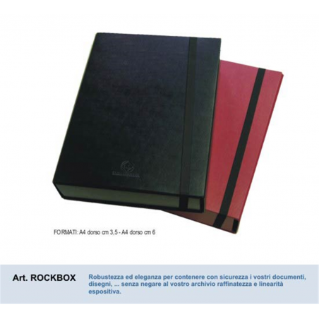 Cartella Rockbox A4 Con Elastico Dorso Cm.3,5 Nero