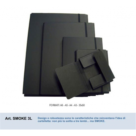 Cartella Smoke 3lembi In Prespan Naturale A3 Nero