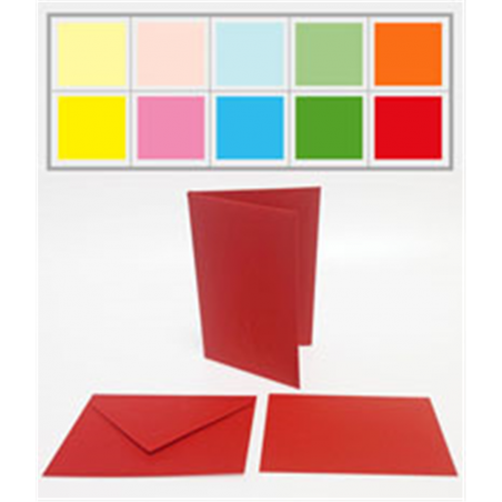 Buste+cartoncini Pz 10 7x11cm Armonia Colori Assortiti