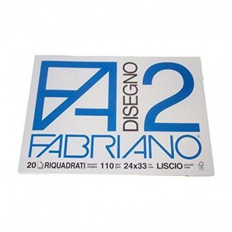 Blocco  Disegno 2 24x33 Cm Fogli Lisci Riquadrati 110 Gr 20 Fogli - Blocco A 4 Angoli