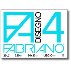 FABRIANO - DISEGNO 4 - F4 - 220 g/mq RIQUADRATO - 33x48cm - BLOCCO 20FG 4  ANGOLI