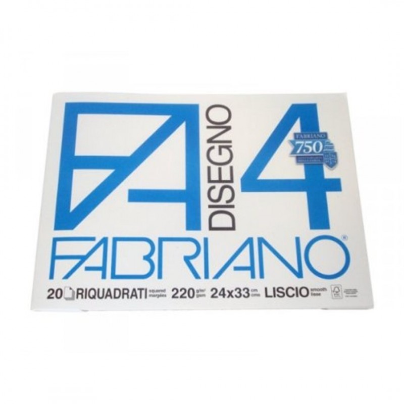 Fabriano  Drawing Block 4 24 X 33 Cm Smooth Sheets 220 G 20 Sheets Framed-4 Locking Corners