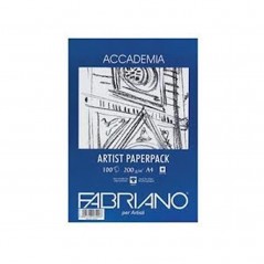 Fabriano  Accademia Block Artist Paperpack .7 Cm 21 X 29, 200 G 100 Sheets Natural Grain