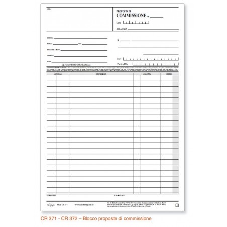 Blocco Proposte Di Commissione - 2 Copie Cr 371