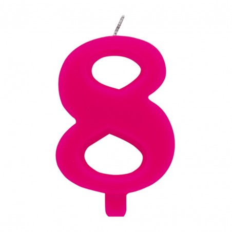 Candela Torta Numero Scintilla  9.5cm Fucsia 8
