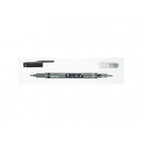 Marker Calligrafico Fudenosuke  Doppia Punta Nero/grigio