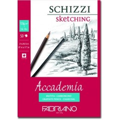 Fabriano  Accademia Sketches Block 21 X 29 Cm 120 .7 G 50 Sheets Natural-Grain Block Glued Side 1