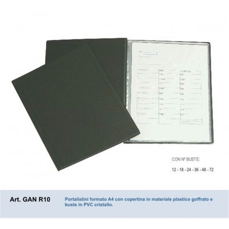 Portalistino In A4 24 Interni Rivestito In Materiale Plastico