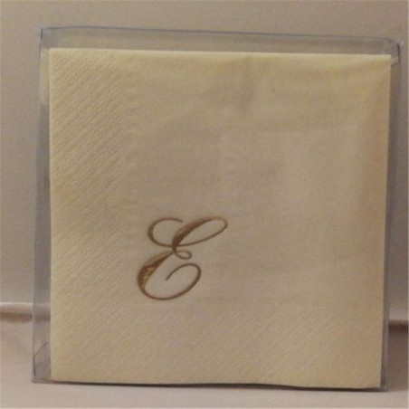 Avorio 33 25pz 3veli  C/sigla Oro Tovagliolo E