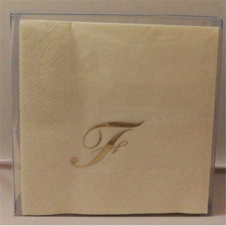 Avorio 33 25pz 3veli  C/sigla Oro Tovagliolo F