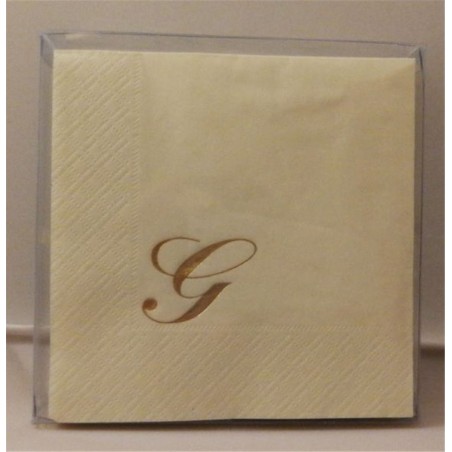 Avorio 33 25pz 3veli  C/sigla Oro Tovagliolo G
