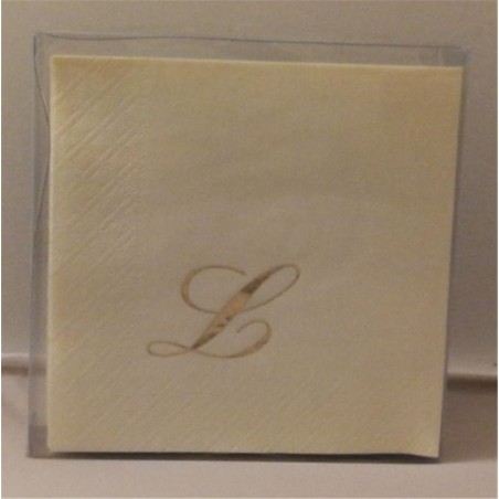 Avorio 33 25pz 3veli  C/sigla Oro Tovagliolo L