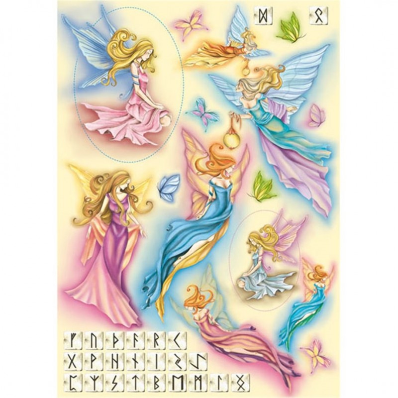 Stamperia Carta X Decoupage 50x70 309-Fate Azzurre