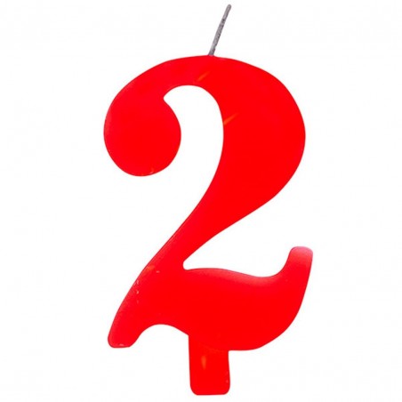 Candela Torta Numero Scintilla  9.5cm Rossa 2
