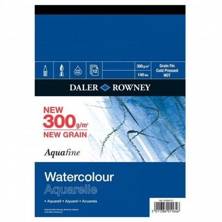 Daler Rowney Aquafine Block A4 12 Sheets 300gm2