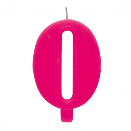 Candela Torta Numero Scintilla  9.5cm Fucsia 0