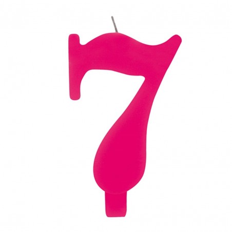 Candela Torta Numero Scintilla  9.5cm Fucsia 7