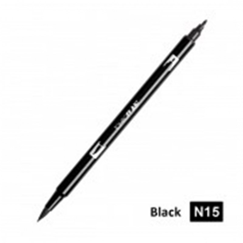 Tombow 6 Pcs Pack Pennarello Dual Brush N15-Black