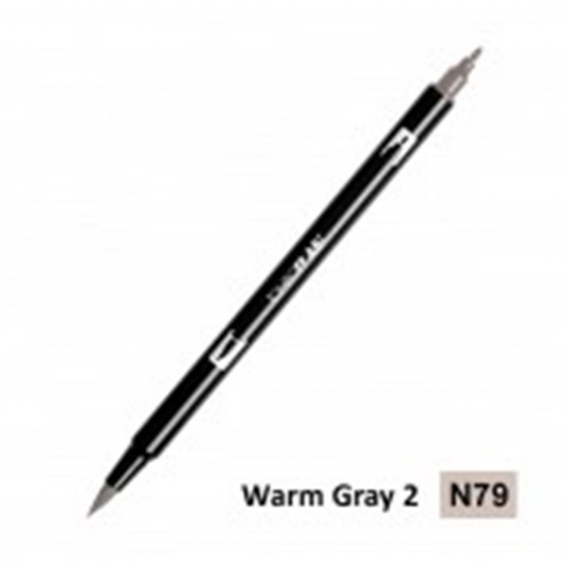 Tombow 6 Pcs Pack Pennarello Dual Brush N79-Warm Gray 2