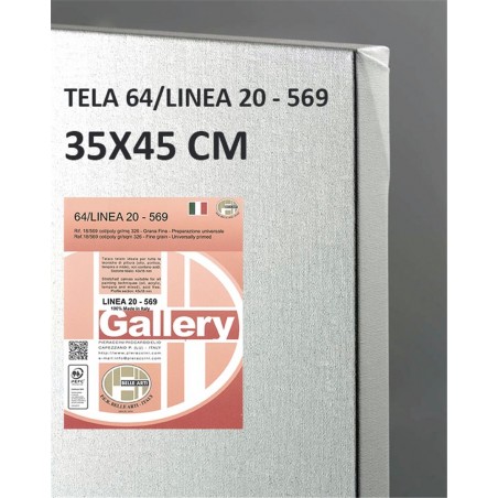 Telaio Telato Cm.35x45 Gallery 20 Tela 569 Cotone/poliestere Grana Fine