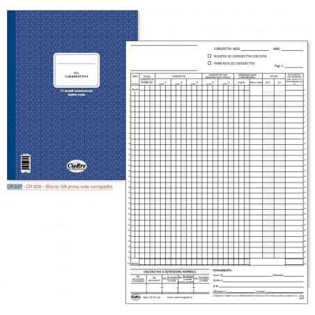 Blocco Iva Prima Nota Corrispettivi 24x2 Cr 828