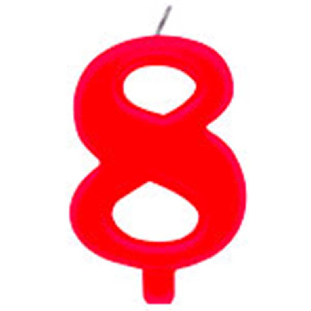 Candela Torta Numero Scintilla 9.5cm Rossa 8