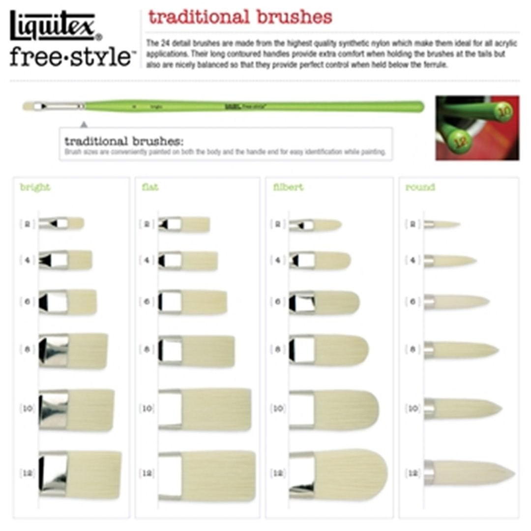 Pennello Tondo N.6 Free Style  Manico Lungo — immagine 2