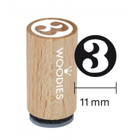 Timbro N. 3 Legno Mini Woodies