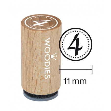 Timbro N. 4 Legno Mini Woodies