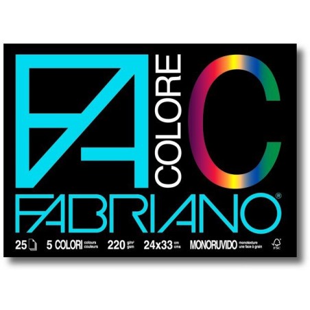 Blocco  Colore 24x33 Cm 220 Gr 25 Fogli 5 Colori