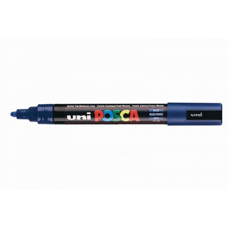 Uni 12 Pcs Pack Middle Beks Marker Pc-5 M Blue