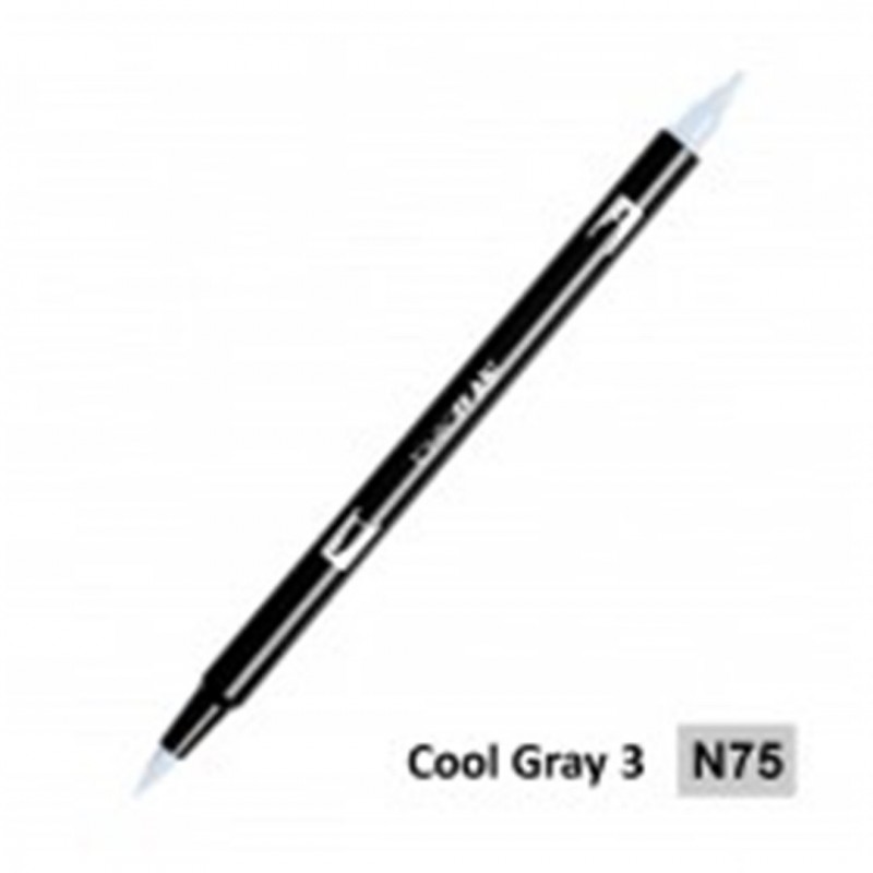Tombow 6 Pcs Pack Pennarello Dual Brush N75-Cool Gray 3