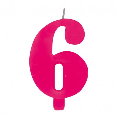 Candela Torta Numero Scintilla  9.5cm Fucsia 6