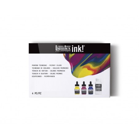 Set Tecnica A Colatura Inchiostro Ink Pezzi 4 Colori Primari