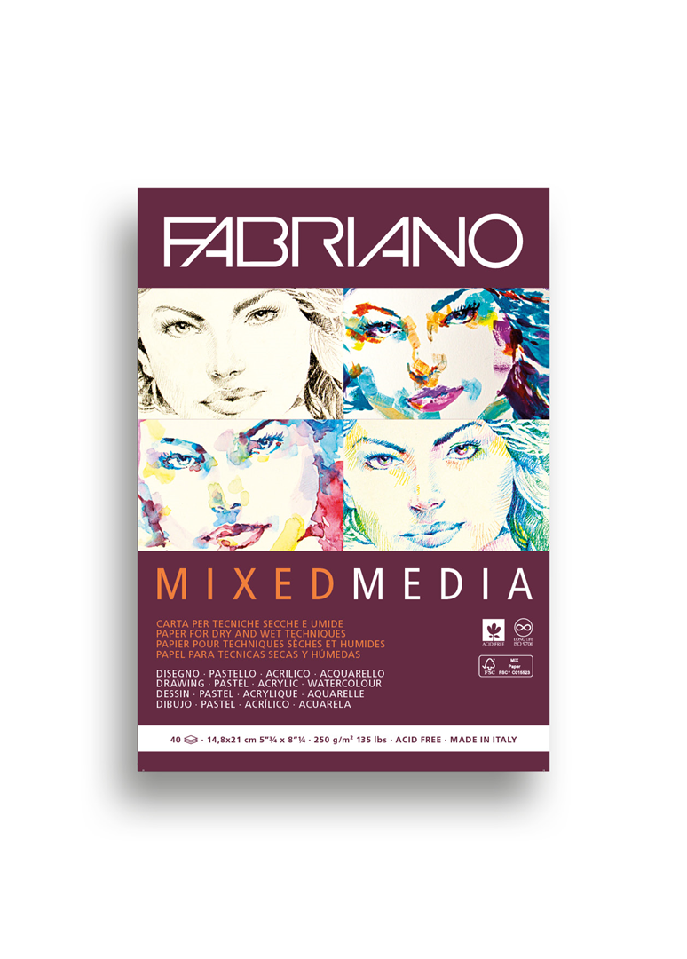 Blocco Mixed Media A5 Fogli 40 250 Gr. Grana Naturale