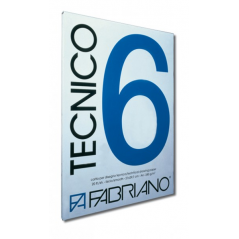 Fabriano  6 Technical Block 29, 7 X 42 Cm Rough 220 Gr 20-Sheets Glued Block On 1 Side